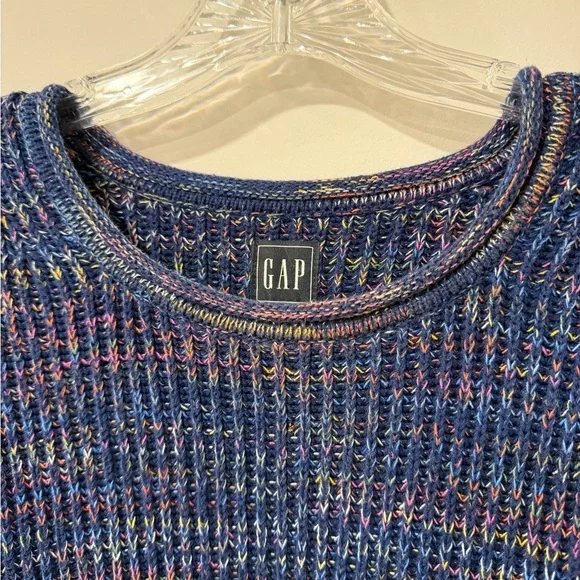 GAP 100% Cotton Rollneck Shaker Sweater Northern Lights Multicolor Small - Picture 3 of 6